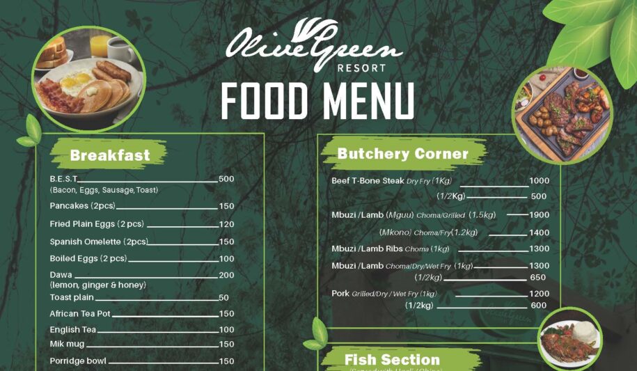 Olive food menu